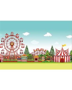 CSFOTO 7x5ft Background for Amusement Park Photography Backdrop Circus Performance Carnival Festive Tricket Carousel Banner Birthday Party Decor Children Kid Photo Studio Props Polyester Wallpaper