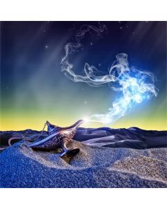 CSFOTO 5x5ft Background for Magic Aladdin Lamp Photography Backdrop Desert Antique Desire Dream Arabian Fantasy Wish Sand Promise Lantern Success Hope Fairy Tale Photo Studio Props Wallpaper